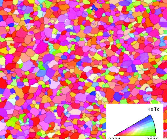 Cartographie EBSD d’un alliage de Zr